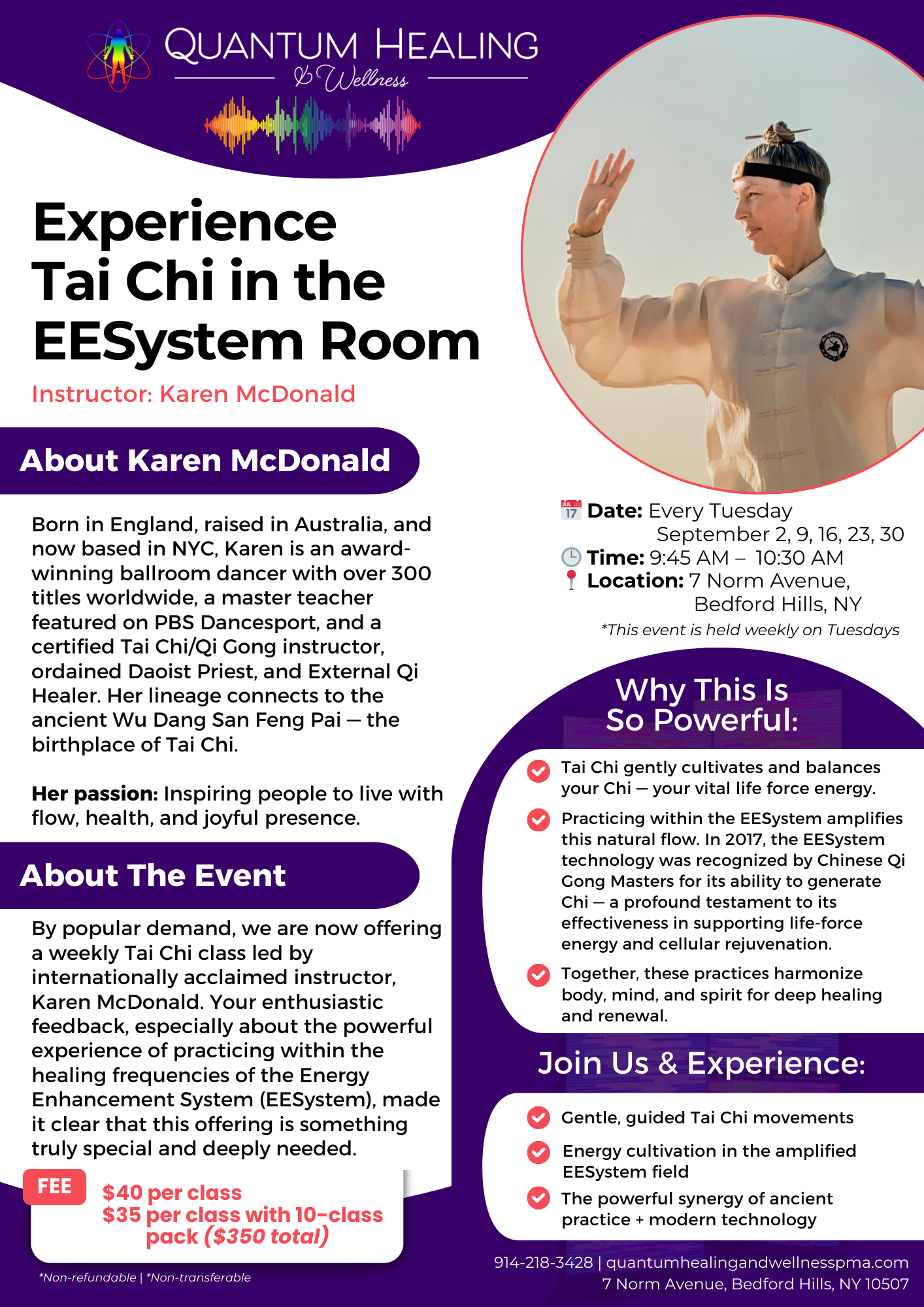 Experience Tai Chi in the EESystem Room